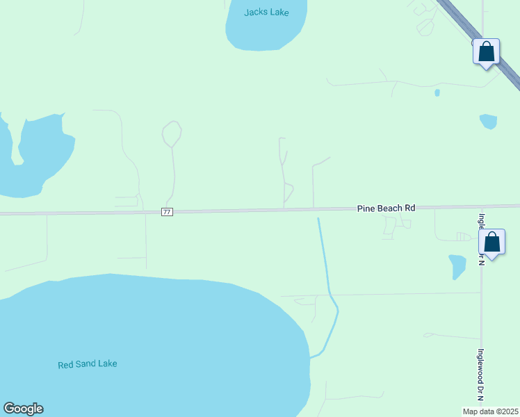 map of restaurants, bars, coffee shops, grocery stores, and more near 5878 Pine Beach Road in Brainerd