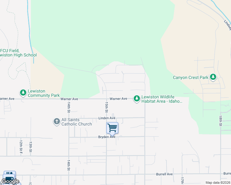 map of restaurants, bars, coffee shops, grocery stores, and more near 1510 Westview Court in Lewiston