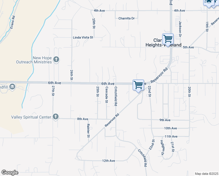 map of restaurants, bars, coffee shops, grocery stores, and more near 2615 Cascade Street in Clarkston