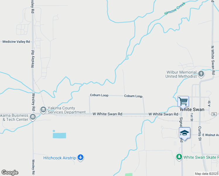 map of restaurants, bars, coffee shops, grocery stores, and more near 361 Coburn Loop in White Swan