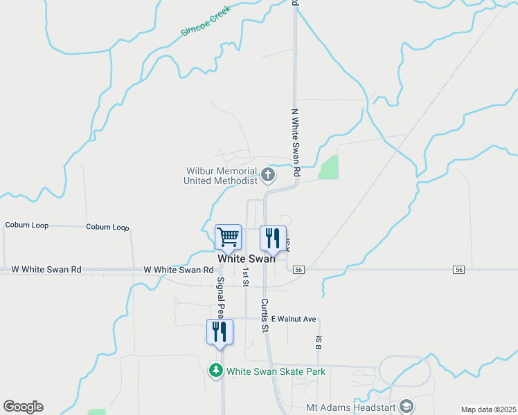 map of restaurants, bars, coffee shops, grocery stores, and more near 130 Curtis St in White Swan