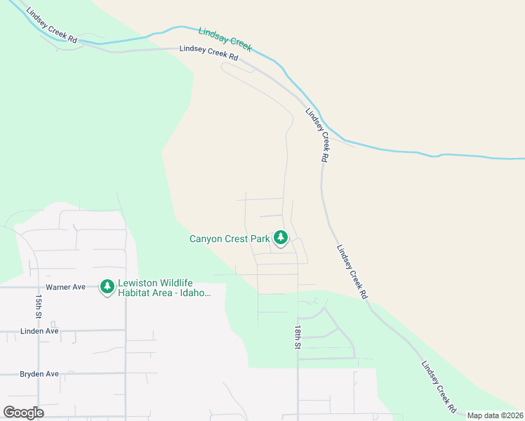 map of restaurants, bars, coffee shops, grocery stores, and more near Parkridge Way in Lewiston