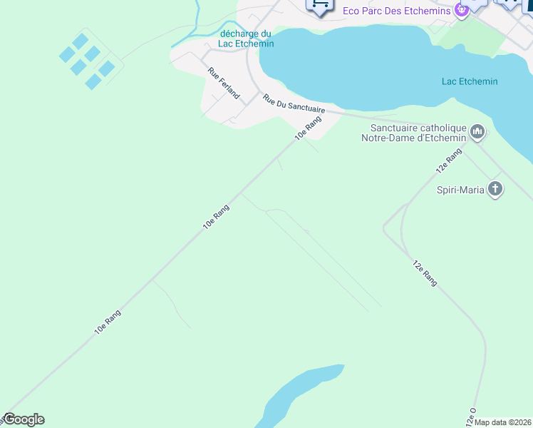 map of restaurants, bars, coffee shops, grocery stores, and more near Rue Notre Dame in Lac-Etchemin