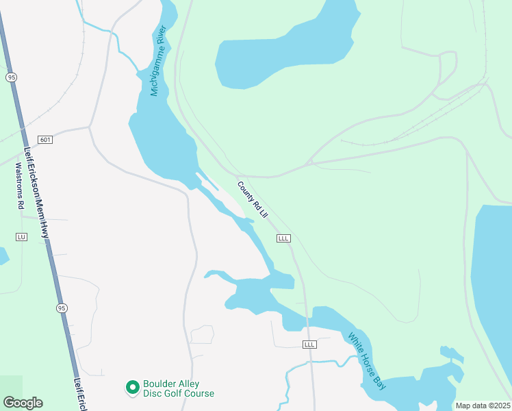 map of restaurants, bars, coffee shops, grocery stores, and more near County Road Lll in Marquette County