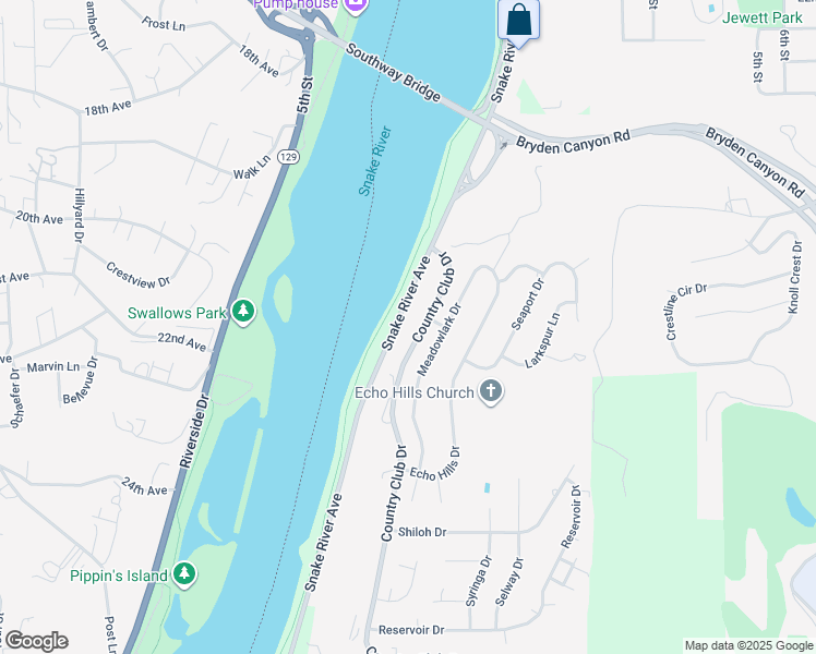 map of restaurants, bars, coffee shops, grocery stores, and more near 2914 Country Club Drive in Lewiston