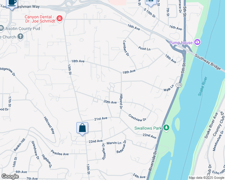 map of restaurants, bars, coffee shops, grocery stores, and more near 1030 Bridger Lane in Clarkston