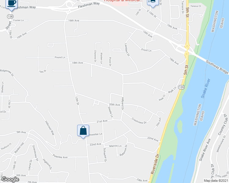 map of restaurants, bars, coffee shops, grocery stores, and more near 1030 Bridger Lane in Clarkston