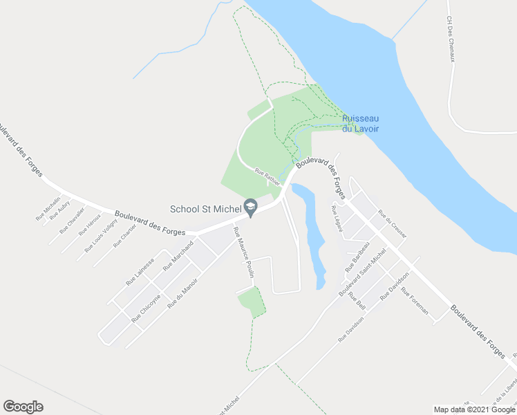 map of restaurants, bars, coffee shops, grocery stores, and more near 10192 Boulevard des Forges in Trois-Rivières