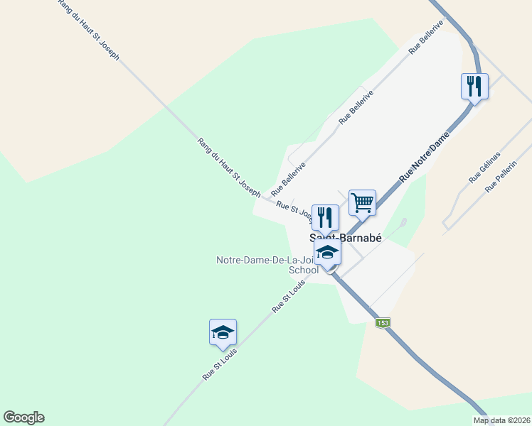 map of restaurants, bars, coffee shops, grocery stores, and more near 961 Rue Saint Joseph in Saint-Barnabã©