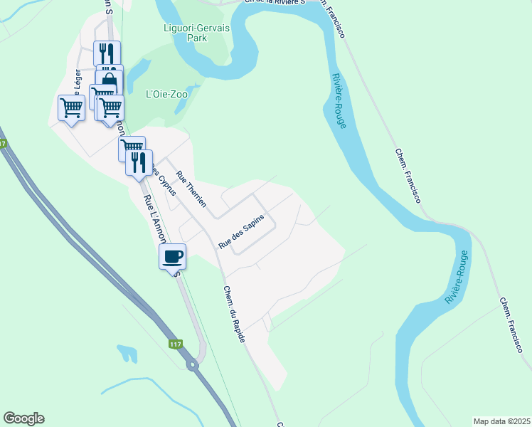 map of restaurants, bars, coffee shops, grocery stores, and more near 487 Rue des Sapins in Saint-Faustin-Lac-Carré