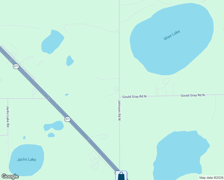 map of restaurants, bars, coffee shops, grocery stores, and more near 17049 Johnson Road North in Brainerd