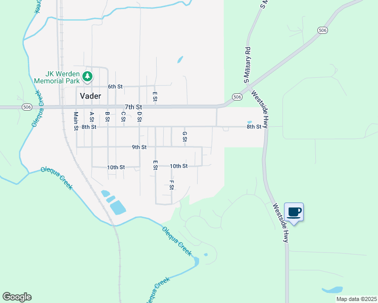 map of restaurants, bars, coffee shops, grocery stores, and more near 903 9th Street in Vader