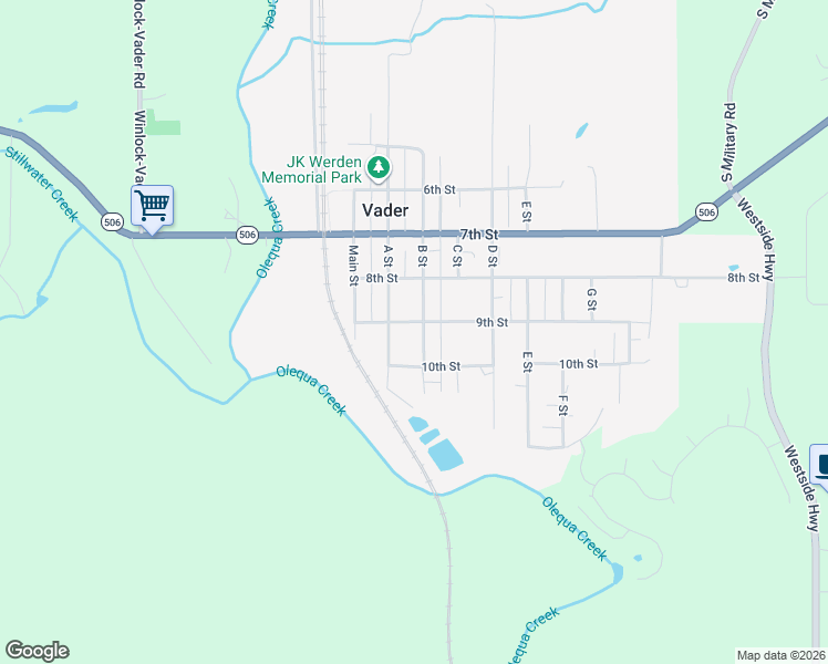 map of restaurants, bars, coffee shops, grocery stores, and more near 903 B Street in Vader