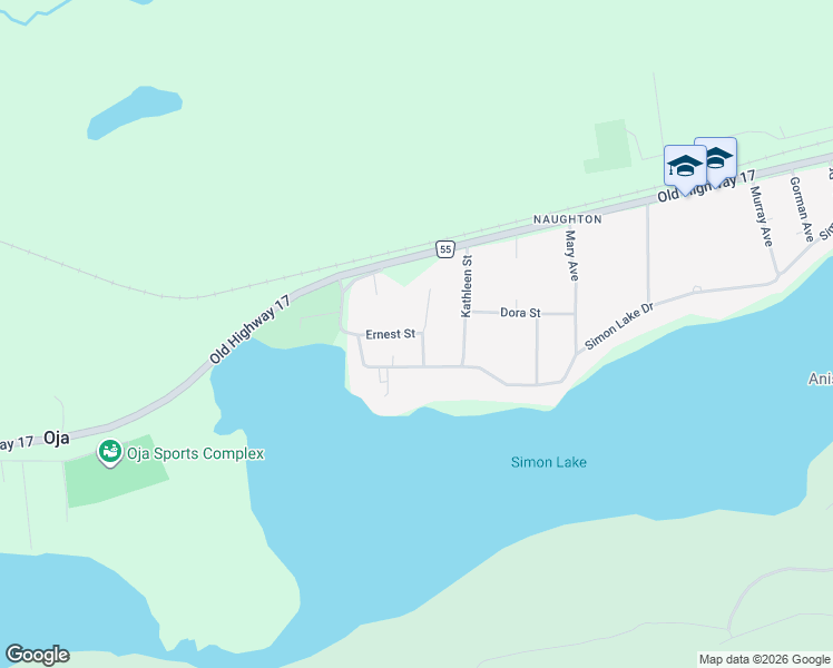 map of restaurants, bars, coffee shops, grocery stores, and more near Ernest Street in Sudbury