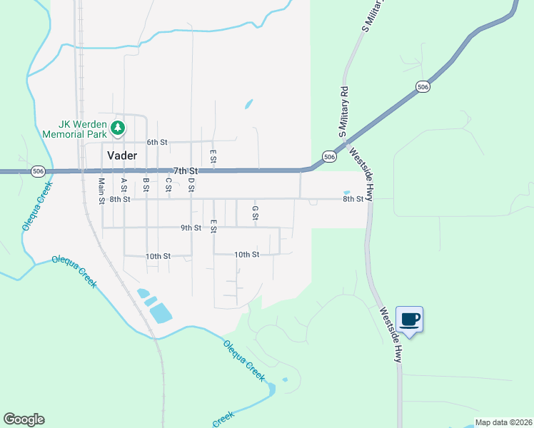 map of restaurants, bars, coffee shops, grocery stores, and more near 903 9th Street in Vader