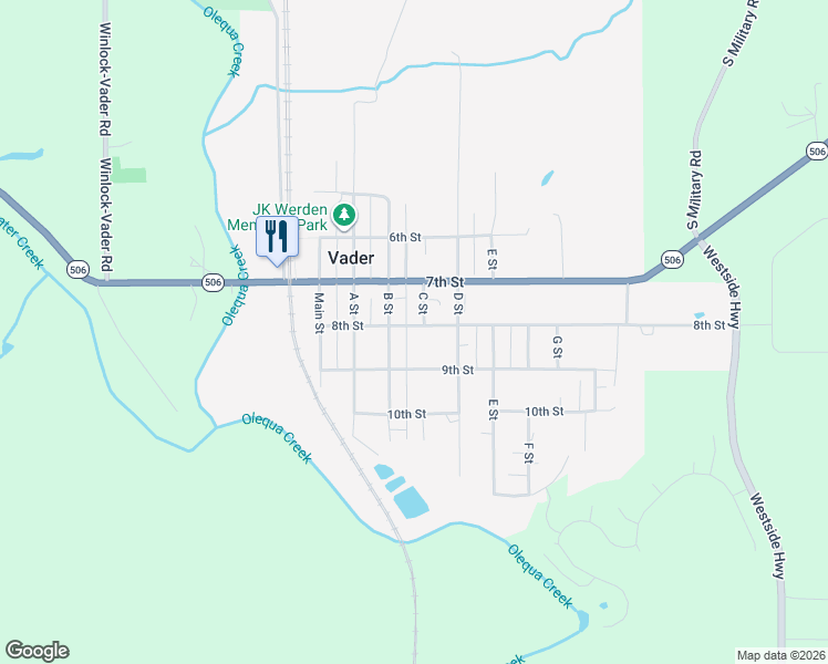 map of restaurants, bars, coffee shops, grocery stores, and more near 721 C Street in Vader