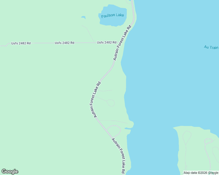 map of restaurants, bars, coffee shops, grocery stores, and more near 6806 Autrain Forest Lake Road in Au Train