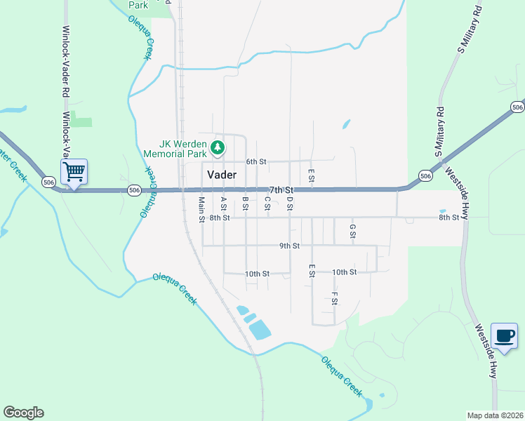 map of restaurants, bars, coffee shops, grocery stores, and more near 721 C Street in Vader