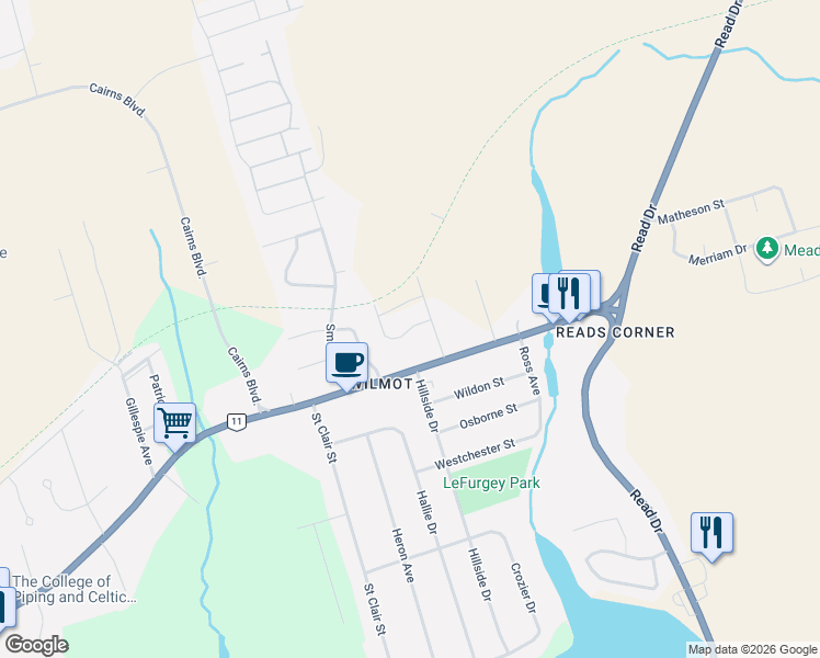 map of restaurants, bars, coffee shops, grocery stores, and more near 751 Water Street in Summerside