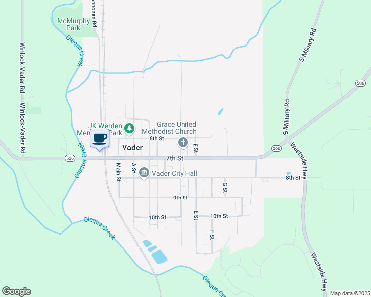 map of restaurants, bars, coffee shops, grocery stores, and more near 618 D Street in Vader