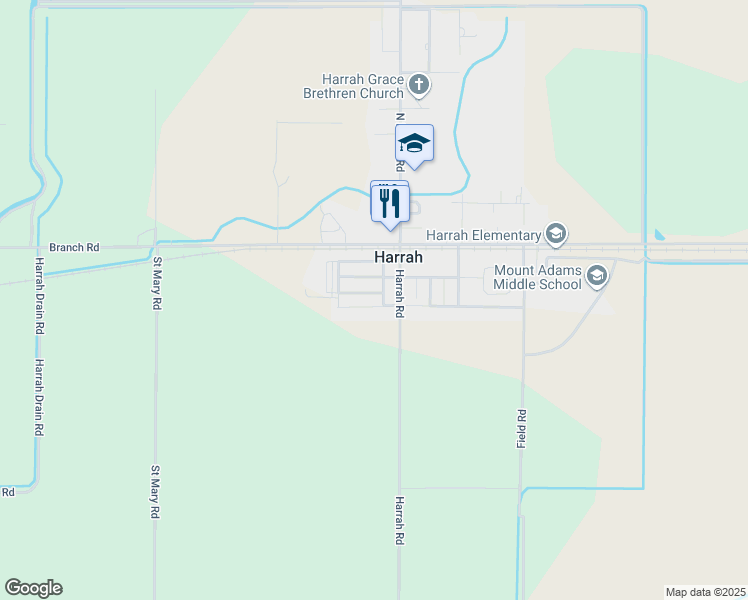 map of restaurants, bars, coffee shops, grocery stores, and more near 120 Mauch Alley Street in Harrah