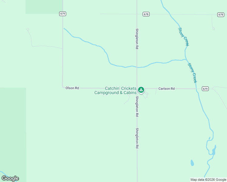 map of restaurants, bars, coffee shops, grocery stores, and more near Olson Road in Shingleton