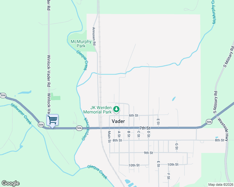map of restaurants, bars, coffee shops, grocery stores, and more near 405 A Street in Vader
