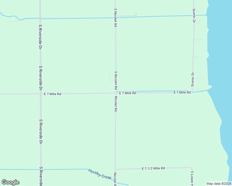 map of restaurants, bars, coffee shops, grocery stores, and more near East 7 Mile Road in Chippewa County
