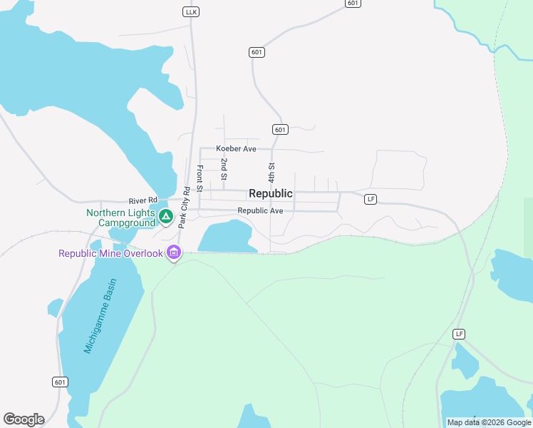 map of restaurants, bars, coffee shops, grocery stores, and more near 101-103 Republic Avenue in Republic Township