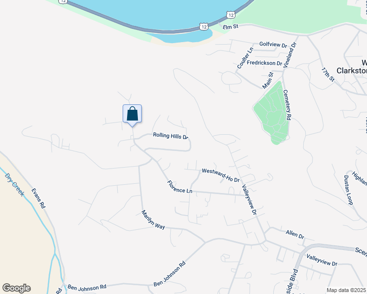 map of restaurants, bars, coffee shops, grocery stores, and more near 2348 Rolling Hills Drive in Clarkston