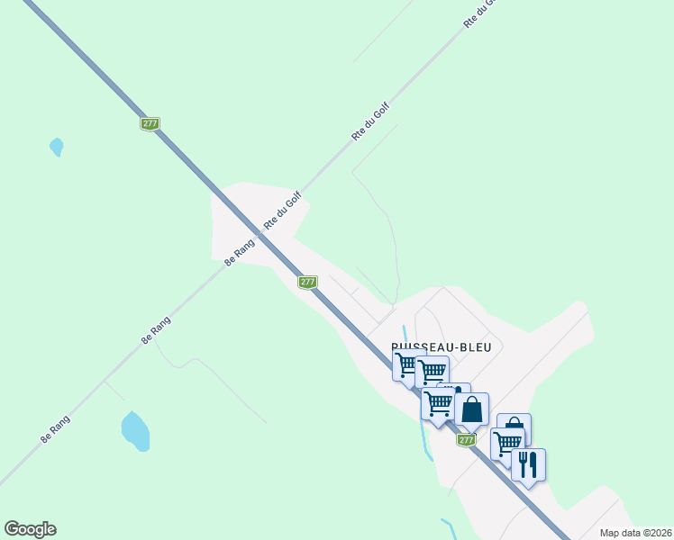 map of restaurants, bars, coffee shops, grocery stores, and more near 330-A Rue Bouchard in Lac-Etchemin