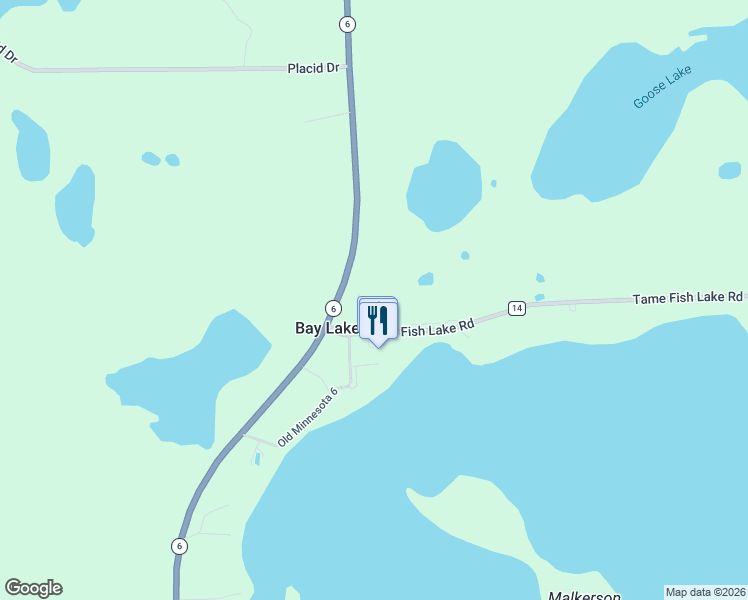 map of restaurants, bars, coffee shops, grocery stores, and more near 25124 Tame Fish Lake Road in Deerwood