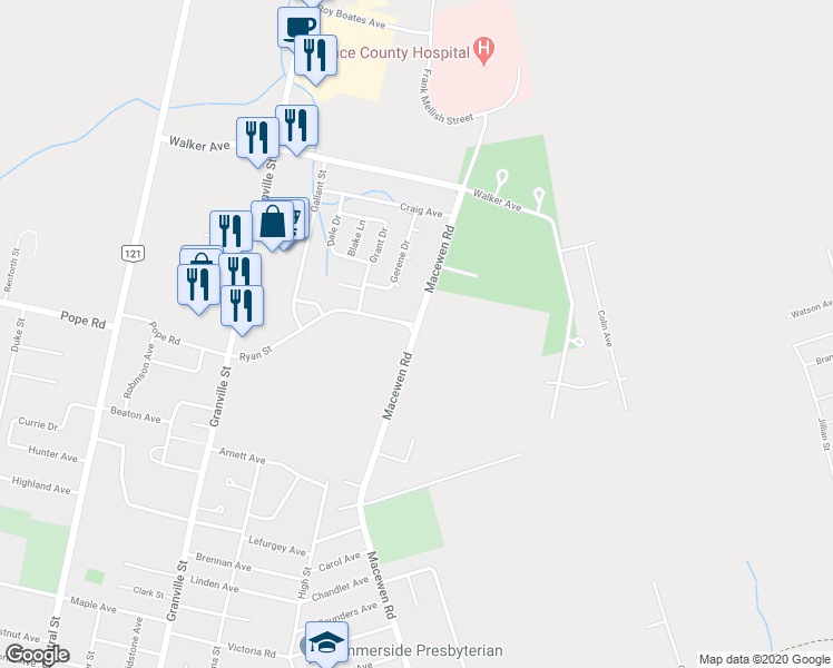 map of restaurants, bars, coffee shops, grocery stores, and more near 387 Macewen Road in Summerside