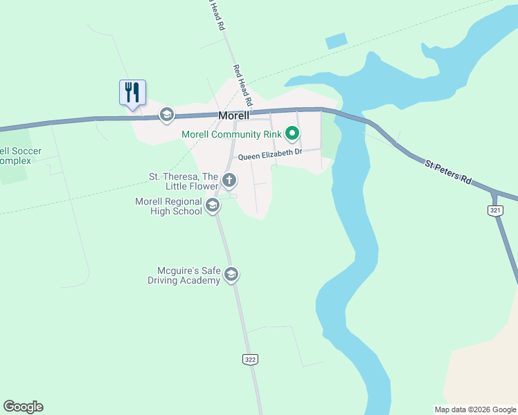 map of restaurants, bars, coffee shops, grocery stores, and more near 48 Maple Street in Morell