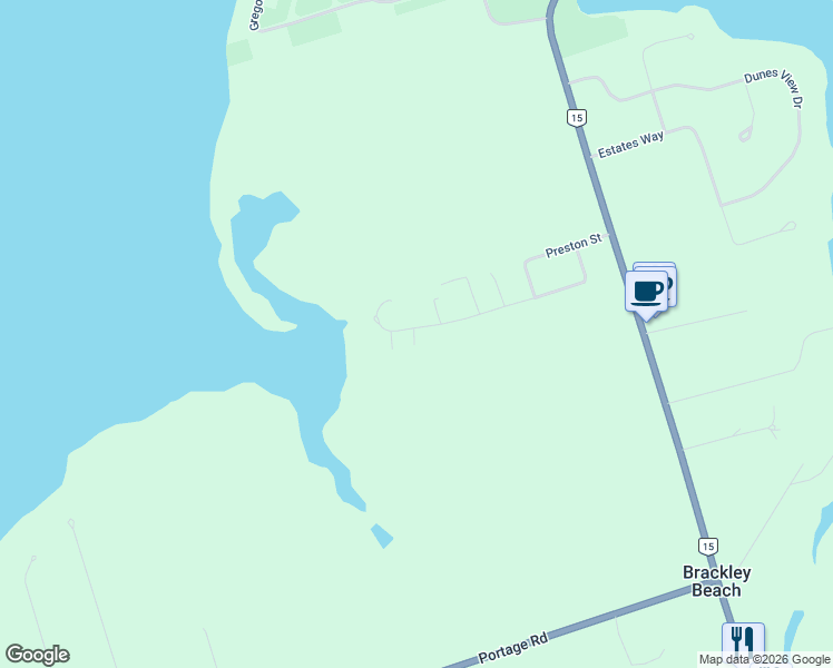 map of restaurants, bars, coffee shops, grocery stores, and more near 73 Pine Street in Brackley Beach