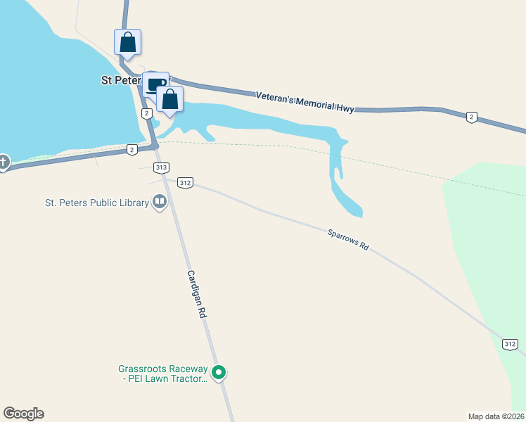 map of restaurants, bars, coffee shops, grocery stores, and more near in St. Peter's Bay