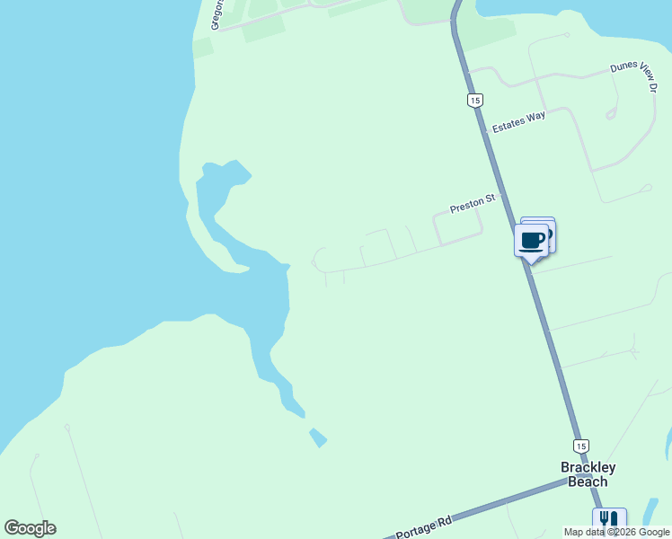map of restaurants, bars, coffee shops, grocery stores, and more near 73 Pine Street in Brackley Beach