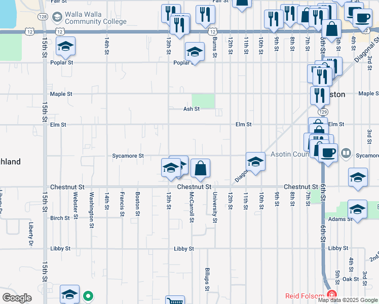 map of restaurants, bars, coffee shops, grocery stores, and more near 1268 Sycamore Street in Clarkston