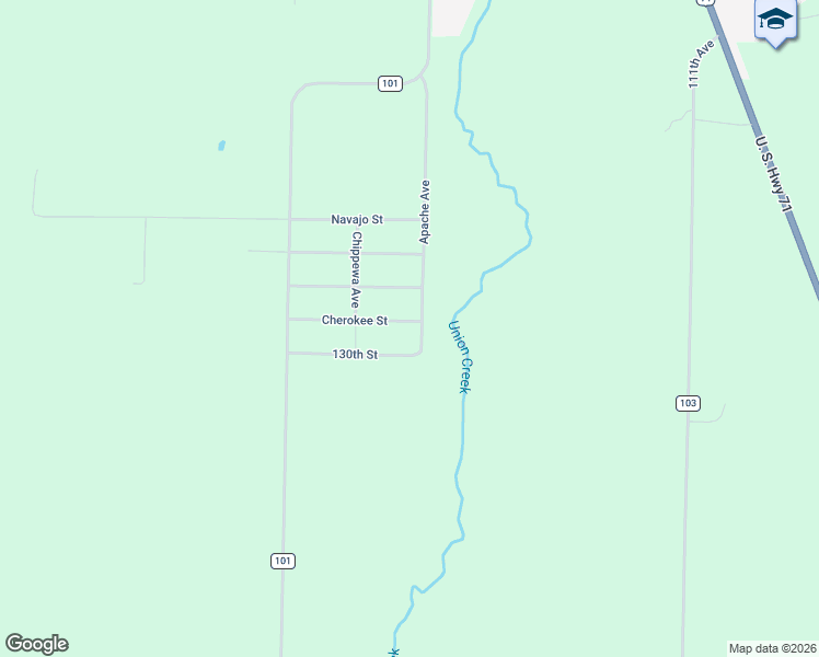 map of restaurants, bars, coffee shops, grocery stores, and more near 10456 130th Street in Wadena