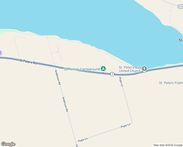 map of restaurants, bars, coffee shops, grocery stores, and more near 5930 Saint Peters Road in Saint Peters Bay