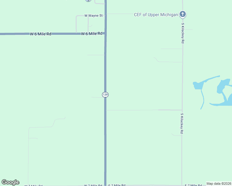 map of restaurants, bars, coffee shops, grocery stores, and more near 6389 Michigan 129 in Sault Ste. Marie