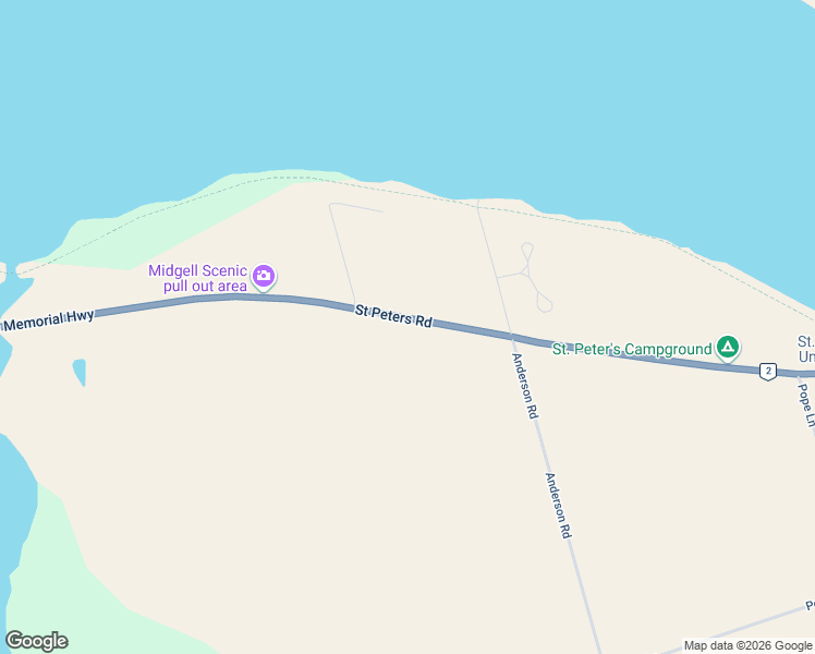 map of restaurants, bars, coffee shops, grocery stores, and more near 6099 Saint Peters Road in Saint Peters Bay