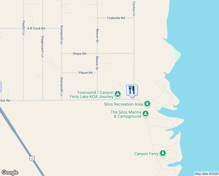 map of restaurants, bars, coffee shops, grocery stores, and more near 81 Silos Road in Townsend