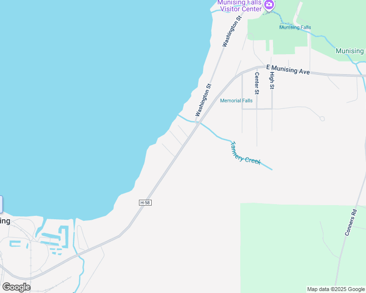 map of restaurants, bars, coffee shops, grocery stores, and more near East Munising Avenue in Munising