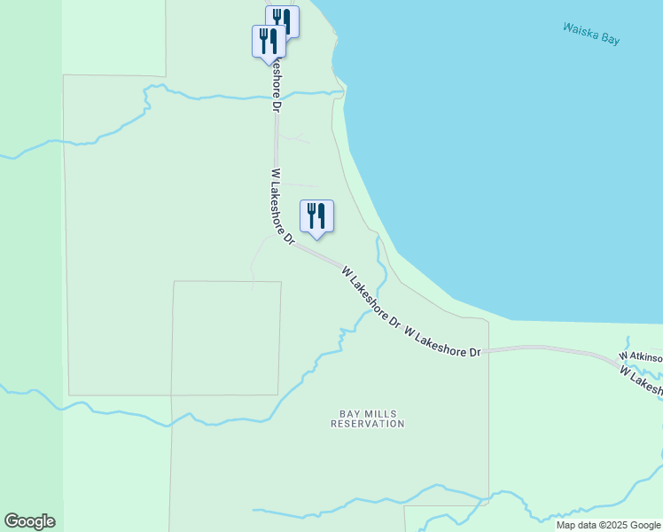 map of restaurants, bars, coffee shops, grocery stores, and more near 11136-11238 W Lakeshore Dr in Chippewa