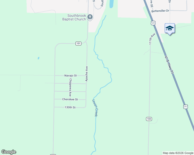 map of restaurants, bars, coffee shops, grocery stores, and more near 13380 Apache Avenue in Wadena