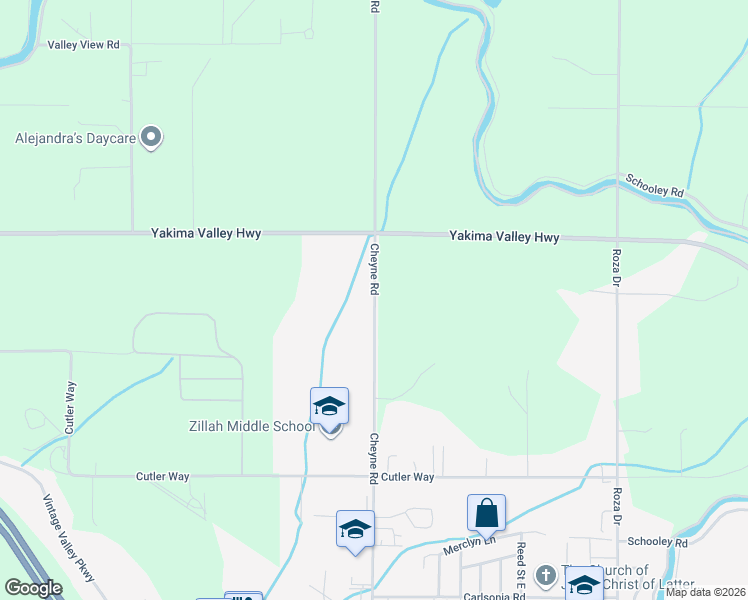 map of restaurants, bars, coffee shops, grocery stores, and more near 730 Cheyne Rd in Zillah