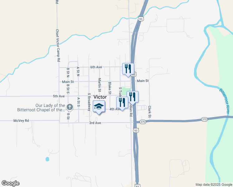map of restaurants, bars, coffee shops, grocery stores, and more near 148 Blake Street in Victor