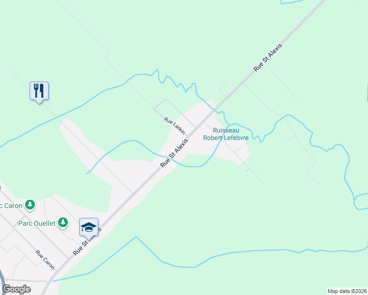 map of restaurants, bars, coffee shops, grocery stores, and more near 1350 Rue Saint Alexis in Trois-Rivières