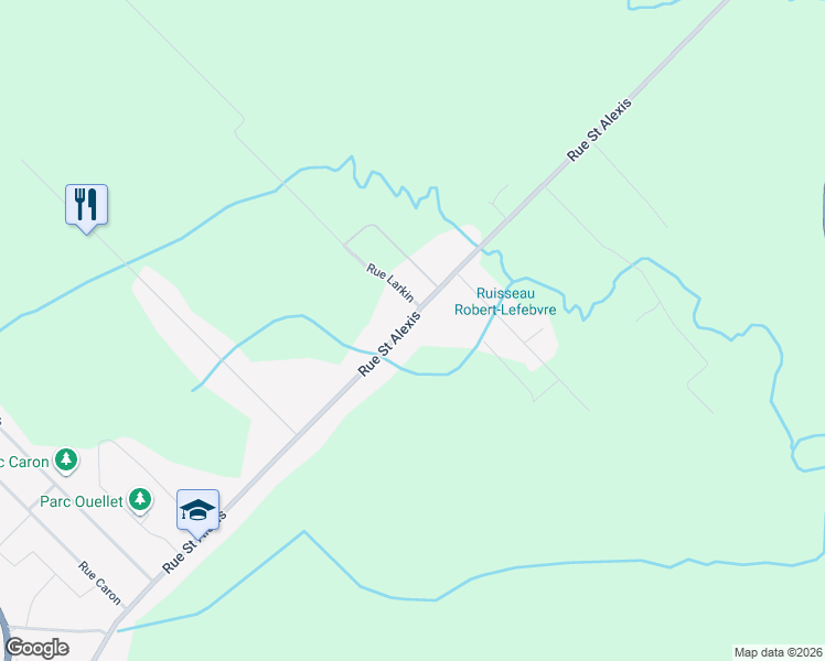 map of restaurants, bars, coffee shops, grocery stores, and more near 1350 Rue Saint Alexis in Trois-Rivières